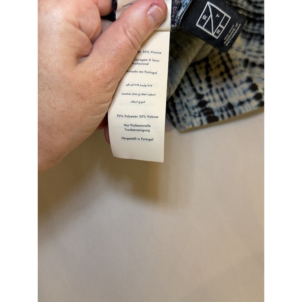 Diane Von Furstenberg DVF Blue Abstract Sheath Dress Size 10 Made in Portugal - Picture 14 of 15